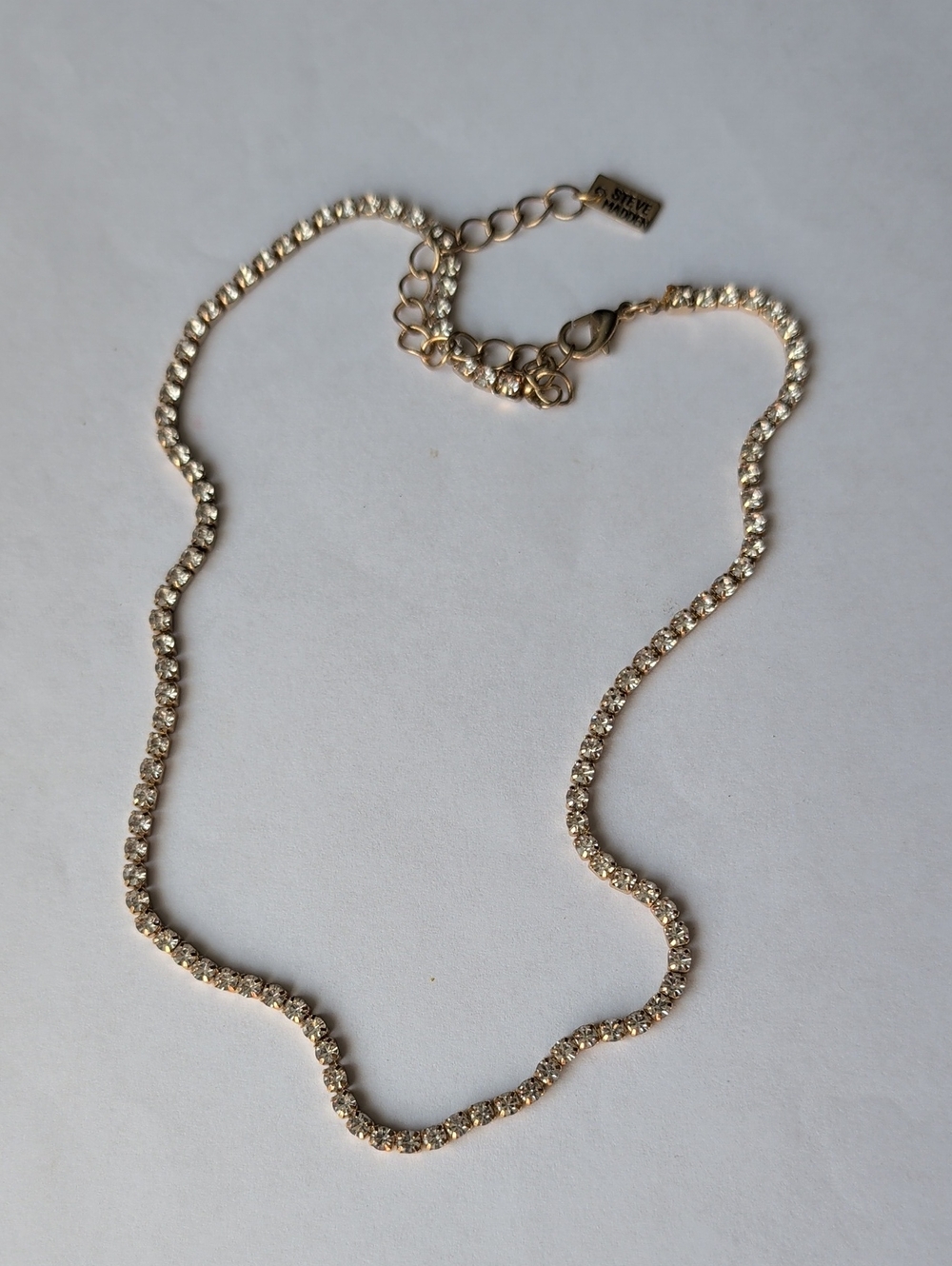 Steve Madden Gold Tone and Clear Crystal Necklace